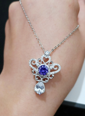 女王皇冠莫桑钻石小众设计锁骨链