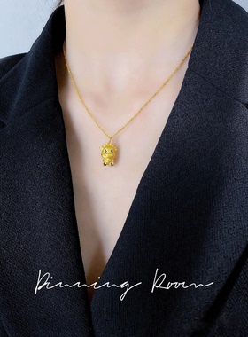 纯银挂坠转运珠本命年黄金项链