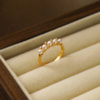 Popular niche pearl ring women's multi-bead diamond row ring