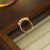 Popular niche pearl ring women's multi-bead diamond row ring
