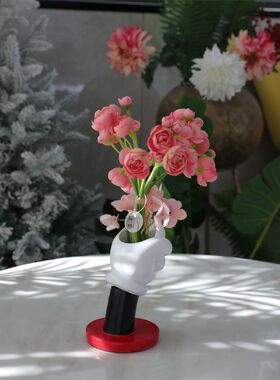 米奇手花瓶适用于乐高花束花瓶插花桌面客厅家居装饰品创意设计