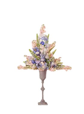 欧式复古金色白色花器花瓶婚庆宴会拍照桌花装饰花瓶做旧铁艺花翁