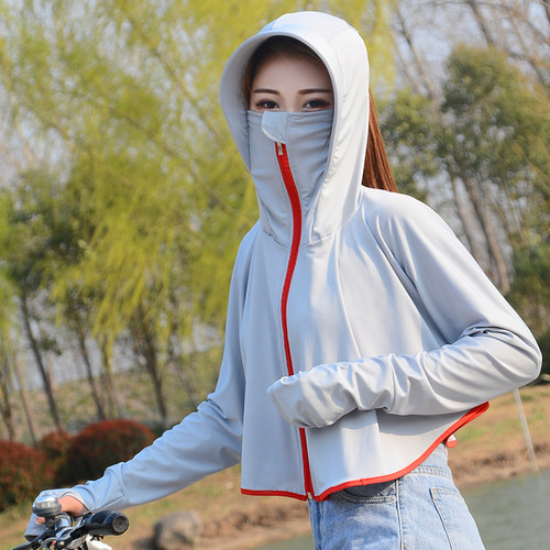 防晒衣女2026夏季新款防紫外线透气冰丝薄款防晒服罩衫长袖外套开 - 图1