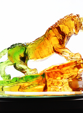 虎虎生威古法琉璃招财桌面摆件