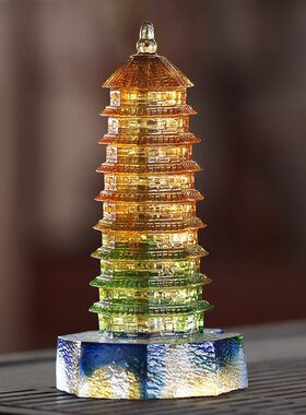 琉璃居家书房摆放文昌塔风水摆件