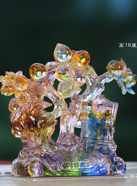 琉璃桃子摆件桌面摆放