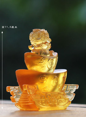 琉璃吞金兽招财风水摆件