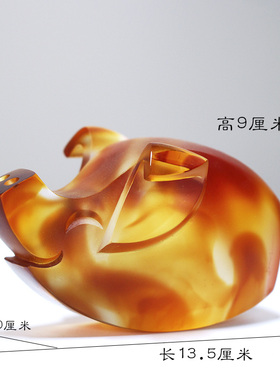 琉璃生肖猪摇摇猪工艺礼品摆件