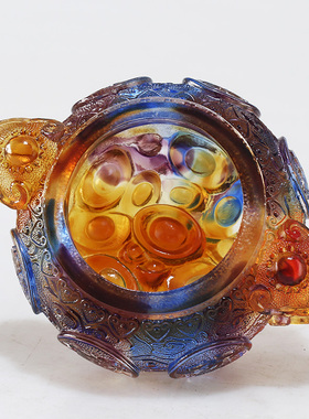 琉璃如意聚宝盆招财风水摆件送礼