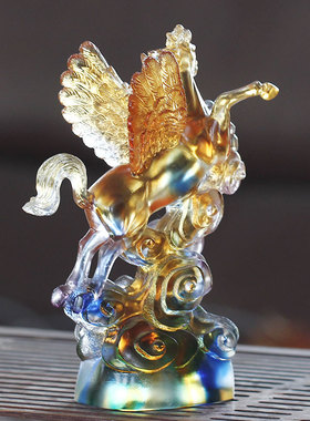 琉璃马志在千里摆件居家客玄关办公桌面摆放乔迁商务送礼中式礼品