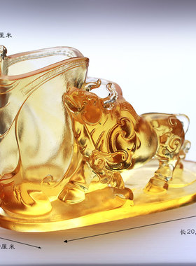 工艺琉璃笔筒居家前台节日摆件