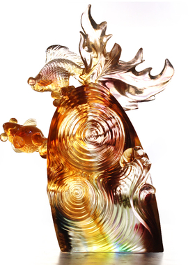 古法琉璃年年有余招财居家工艺品