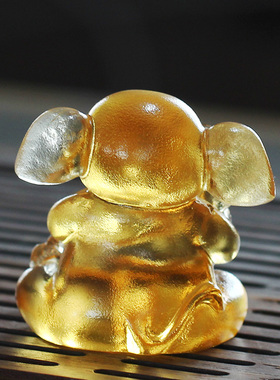 琉璃大象如意风水摆件朋友送礼