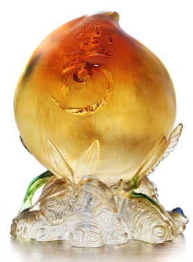 古法琉璃摆件高档礼物寿桃送爷爷