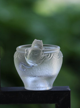 琉璃猫杯茶具茶杯摆件居家客厅桌面摆放家用喝茶会客单杯故宫御猫