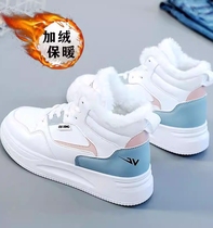 Large Cotton Shoes Women 2023 New Winter Junior High School Students High Help Small White Shoes Women Plus Suede Thickened Warm Sports Board Shoes