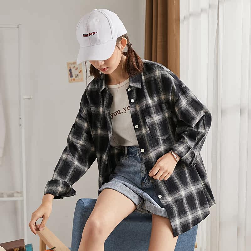 唐狮2020春季新款格子设计感衬衫 唐狮天悦衬衫