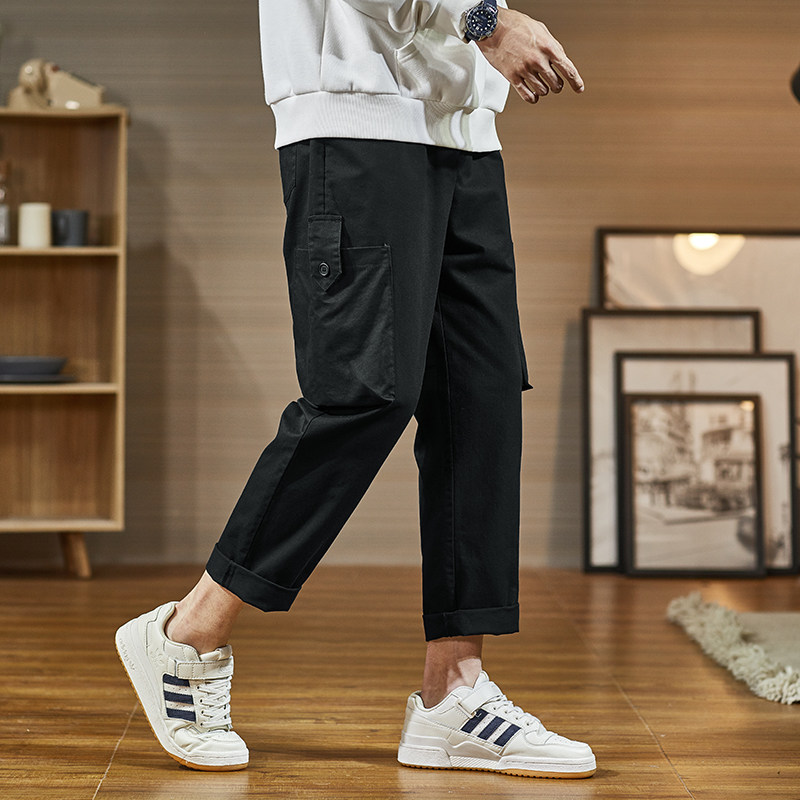 唐狮2021秋新款直筒潮牌男士工装裤 唐狮喜之乐休闲裤