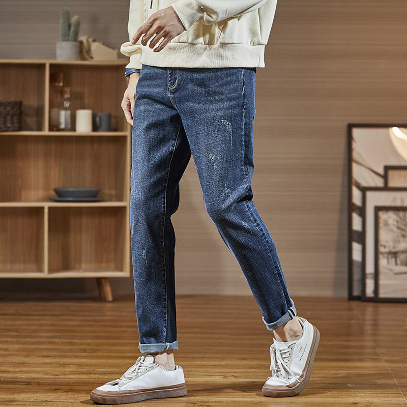 唐狮男士2021春秋新款韩版牛仔裤 唐狮喜之乐牛仔裤
