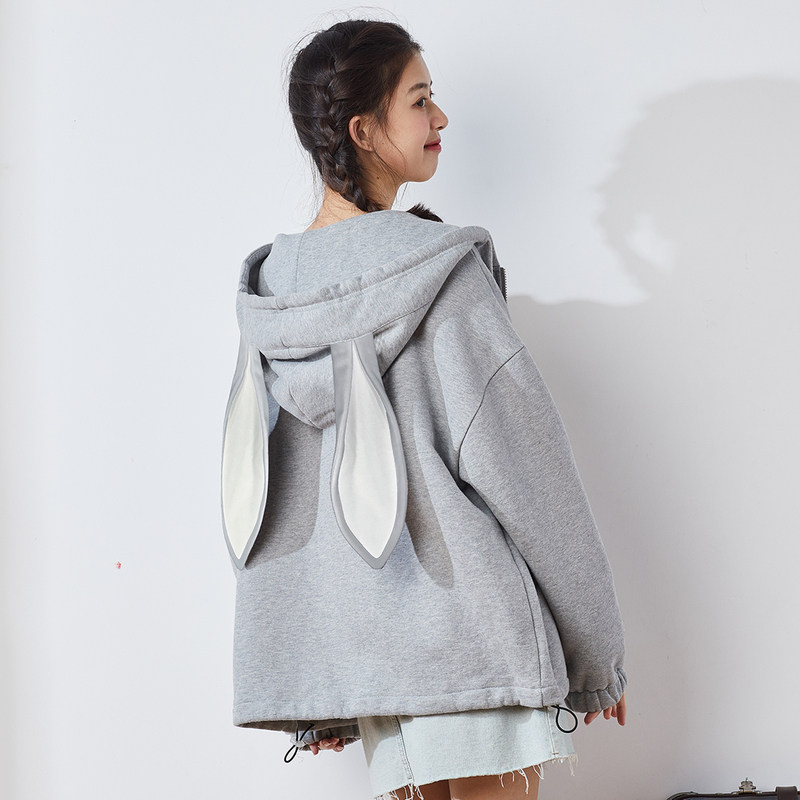 唐狮2021春秋新款韩版宽松连帽卫衣 唐狮喜之乐短外套