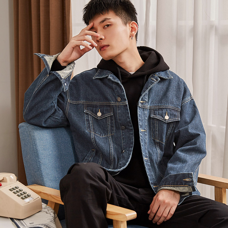 唐狮牛仔外套2021春秋新款夹克服 唐狮喜之乐夹克