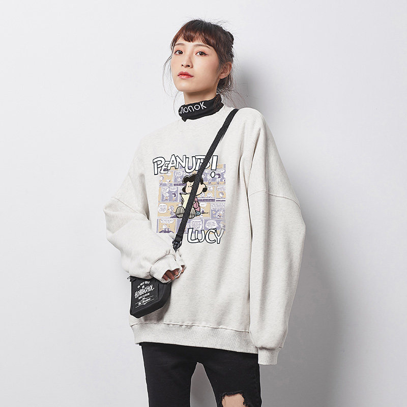 唐狮圆领女2021秋新款韩版潮流卫衣 唐狮喜之乐卫衣/绒衫