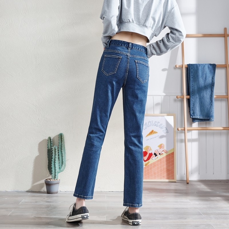 唐狮2021新款小直筒女显瘦裤牛仔裤 唐狮喜之乐牛仔裤