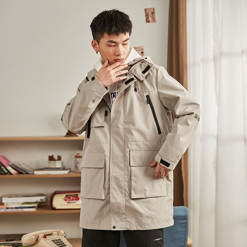 唐狮工装男2020秋新款中长款夹克衫 唐狮喜之乐夹克