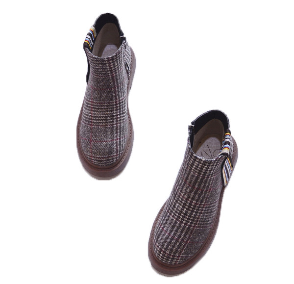 包邮2025新款外贸冬季平跟短靴单靴平底马丁靴时装靴厚底女鞋靴子,淘宝优惠券,粉丝福利购,淘宝优惠卷