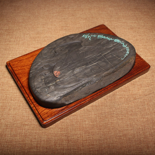 名师精品砚台 匠心非遗大师《方见尘 经典作品》传统龙尾山歙砚老坑金眉龟甲纹文房四宝收藏珍藏传世送礼佳品 - 图2