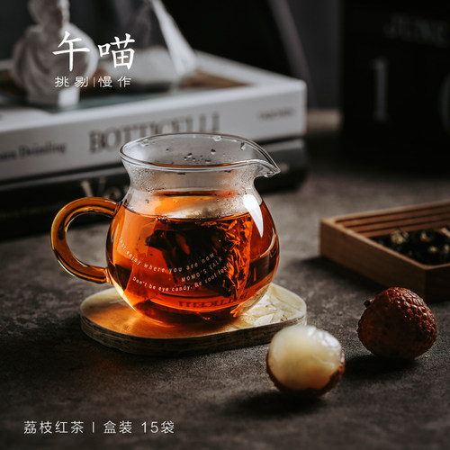 午喵 荔枝红茶袋泡茶 斯里兰卡锡兰红茶果粒茶冷泡水果茶三角包 - 图0