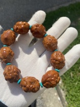 Non-genetic surework olives nuclear carvings open yuanyuan pure handmade 2 2 old oil nuclear bracelet