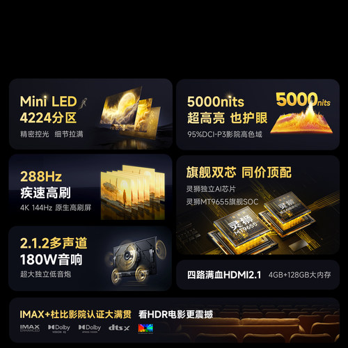 Vidda 100V7R-PRO100英寸电视 Mini LED4224分区以旧换新巨幕电视 - 图0