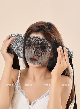 氛围感蕾丝边眼纱仙女御姐半脸朦