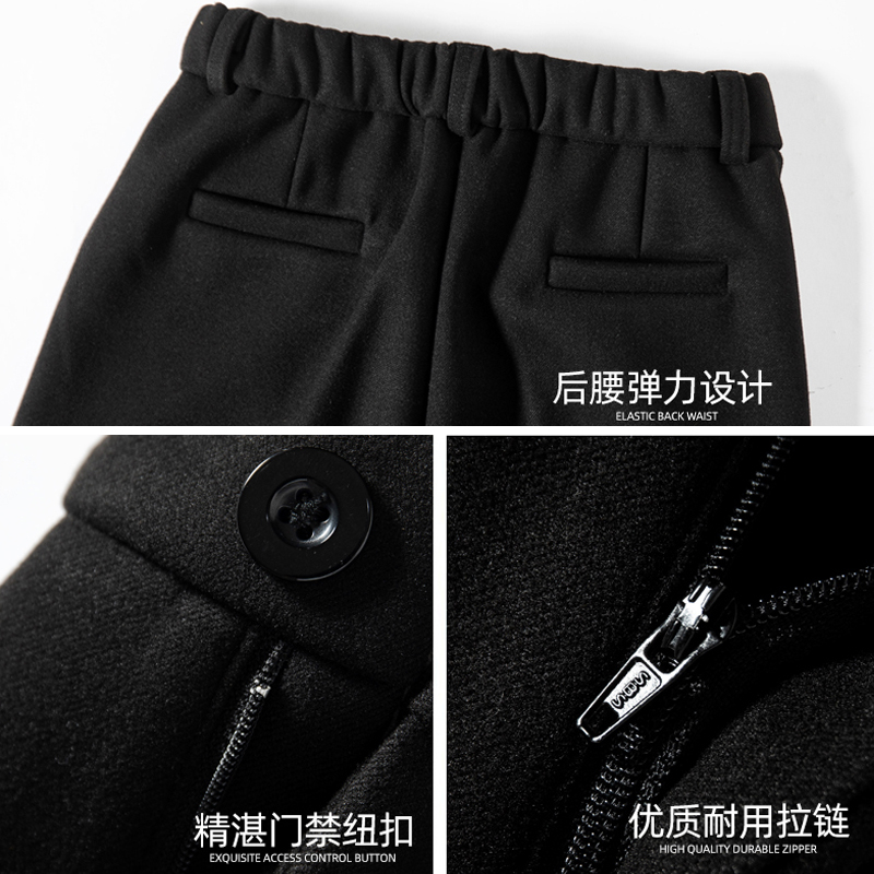 毛呢秋冬2021新款高腰加绒西装裤 禾笛休闲裤