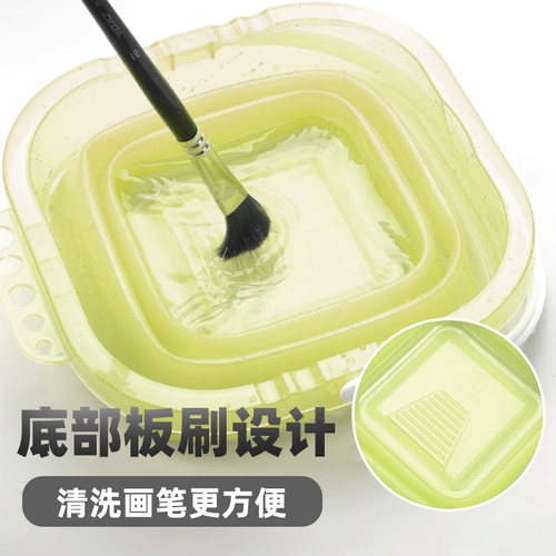 马利透明水桶美术折叠水桶 小水桶美术 画画折叠水桶 美术生水桶 小水桶 画画 美术洗笔筒 水彩水桶 颜料水桶 - 图0