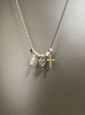 Vintage古着 Broken Silver Cross项链