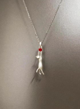 Vintage古着 Picking stars white cat项链