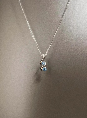 Vintage古着 Blue zircon spiral项链