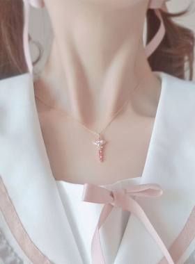 仙女魔法棒纯银项链女精致可爱