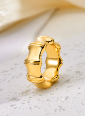 欧美嘻哈竹节戒指简约指环