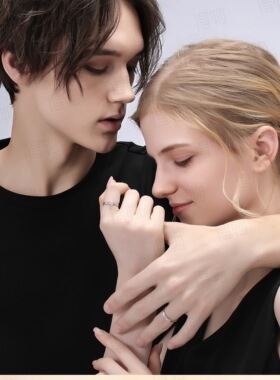 足银戒指女简约百搭指环时尚莫比乌斯纯银女戒可调节戒子