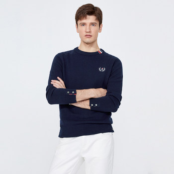 [Cashmere] Navigare sailboat Italian ດູໃບໄມ້ລົ່ນ sweater ຂົນສັດໃຫມ່ຂອງຜູ້ຊາຍ sweater ແຂນຍາວ knitted ບາດເຈັບແລະ