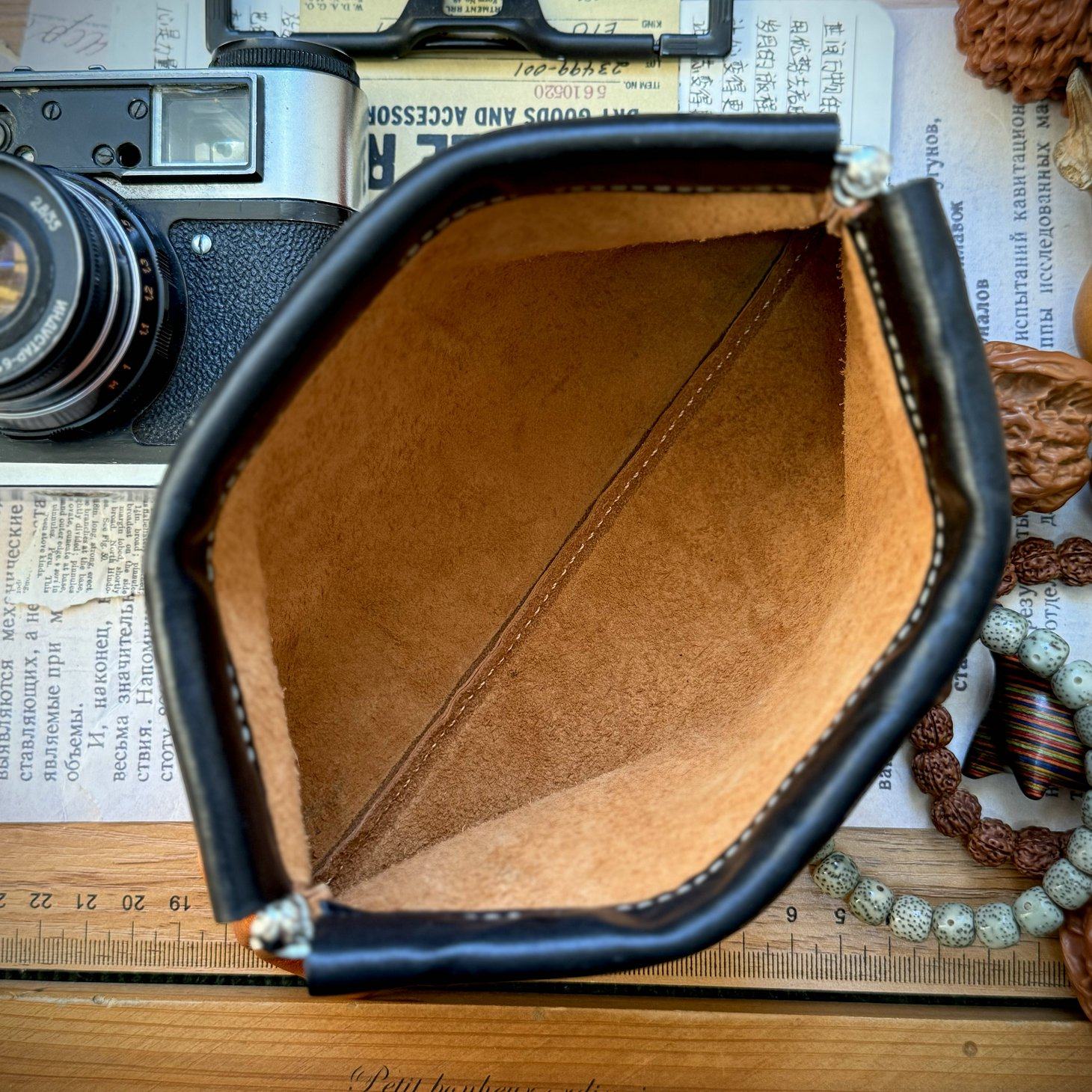 MOZE 复古头层牛皮文玩串珠核桃首饰收纳包弹片口金包内胆包,淘宝优惠券,粉丝福利购,淘宝优惠卷