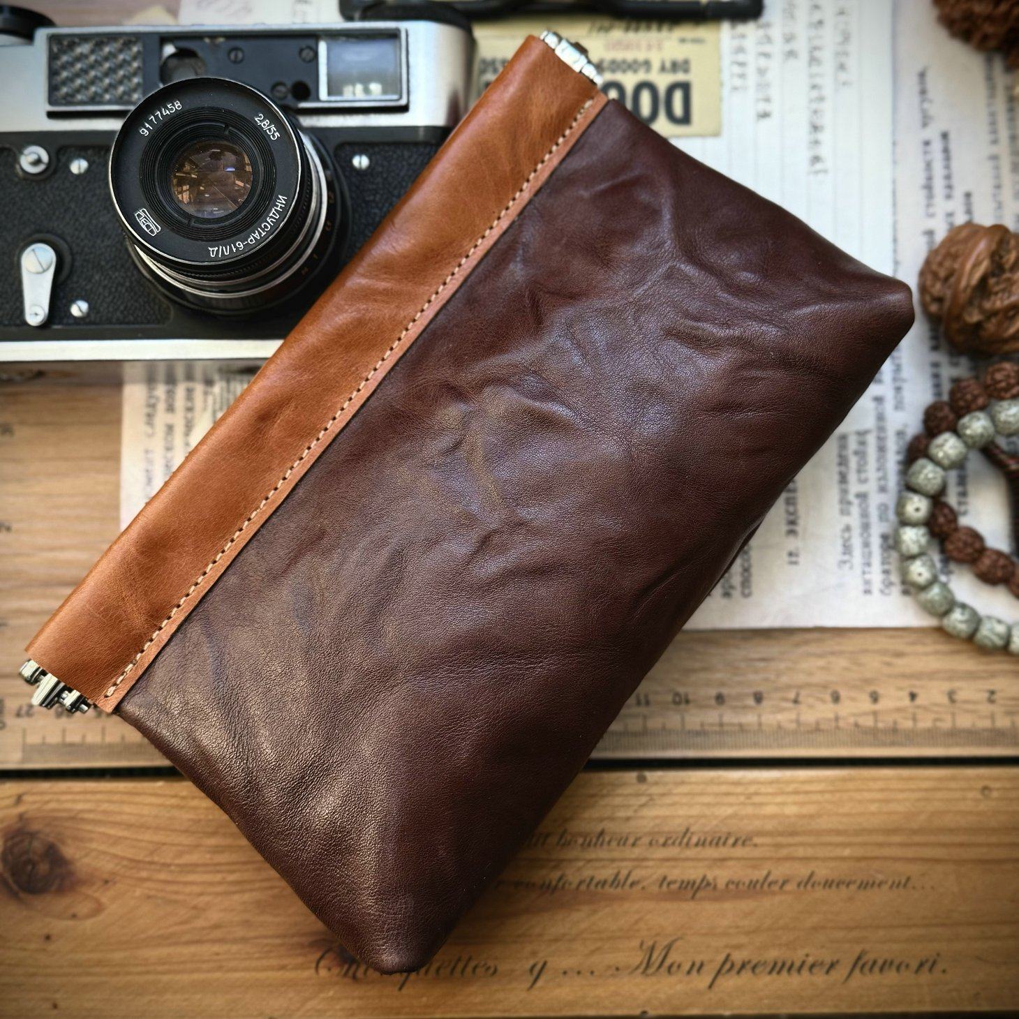 MOZE 复古头层牛皮文玩串珠核桃首饰收纳包弹片口金包内胆包,淘宝优惠券,粉丝福利购,淘宝优惠卷