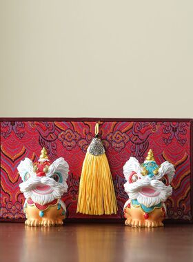 茶宠国潮醒狮招财摆件乔迁新居茶桌开业家居装饰客厅文创玄关舞狮