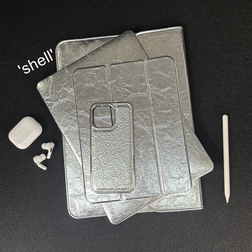 SHELL丨原创设计金属爆裂纹皮革适用于ipad平板电脑防摔硬壳磁吸高级保护壳三折款air8平板套pro11M5新款13寸 - 图2