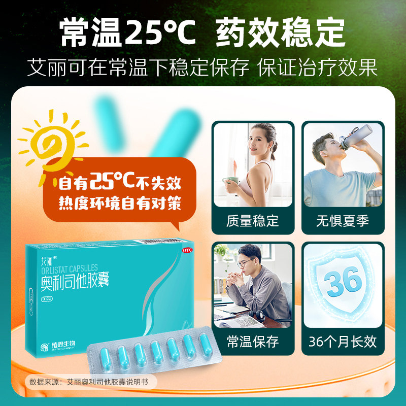 艾丽减肥药正品官方奥利司他胶囊 艾丽医药肠胃用药