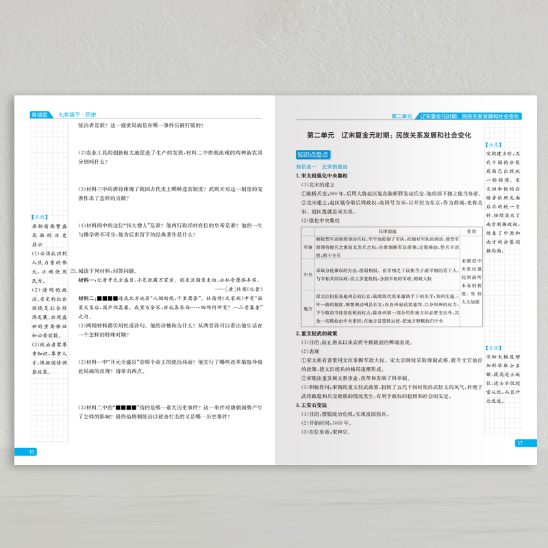 七年级下册小四门易错题政治历史地理生物初中必背知识点汇总人教版教材书全套 初一7下课本同步练习册必刷题小升初小4门 - 图2