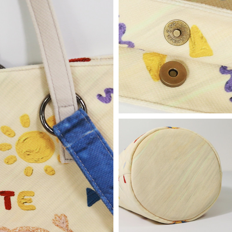 原创可爱卡通杂耍大象印花百搭时尚通勤单肩可斜挎加长水桶帆布包,淘宝优惠券,粉丝福利购,淘宝优惠卷